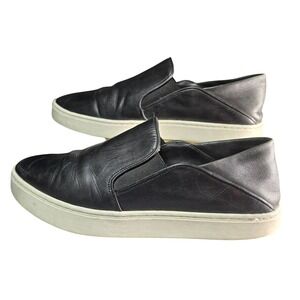 Vince Blair Black Leather Slip On Platform Sneakers Womens Size 9M EUR 39
